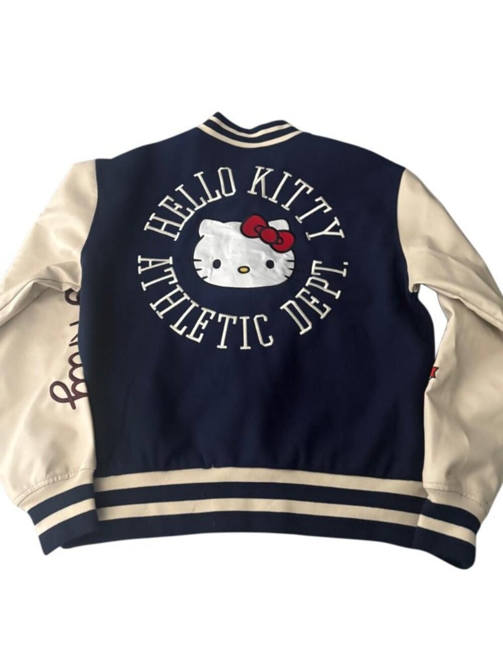 Sanrio womens small Navy and white varsity Helolo Kitty jacket